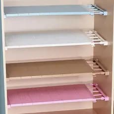 Divisória de guarda-roupa retrátil sem pregos, prateleira plana, divisória de armazenamento para cozinha, prateleira de