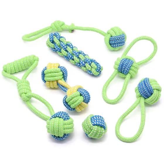 Corda de algodão trançada brinquedos para cães auto-feliz tédio aliviando brinquedos molares para cães não podem morder