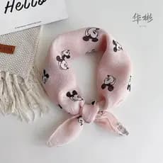 Lenço de seda pequeno com suporte para pescoço infantil, lenço quadrado para bebê, estilo fino, cachecol triangular para