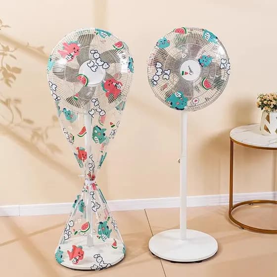 Ventilador elétrico impresso com tudo incluído capa anti-poeira ventilador de chão armazenamento arrumado capa anti-poei