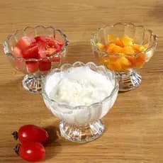 Tigela de sorvete, copo de sorvete, copo de suco, vidro sem chumbo, leite, chá, sobremesa, salada, sorvete, Milkshake, b