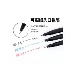Caneta apagável para quadro branco, ultrafina, 0.5MM, ensino de escritório, cor criativa, marcador, suporte de caneta, p