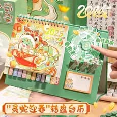 Calendário de mesa 2026 Novo estilo de escritório criativo enfeites de mesa multifuncional calendário giratório Mini cal