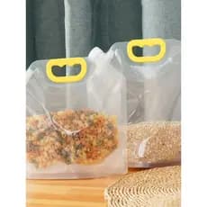 Saco de embalagem selado à prova de umidade de arroz Saco de bico portátil engrossado Saco de armazenamento de grãos tra