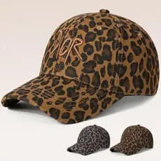 Versão coreana selvagem leopardo impressão chapéu de beisebol feminino angustiado desgastado macio topo pico boné viagem