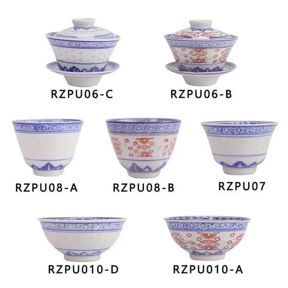 Jingdezhen jogar Jade azul branco Lao Linglong esmalte vermelho Plus cor desenho ouro doméstico tradicional nostálgico r