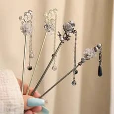 Tinta rosa borla hairpin estilo antigo passo agitando acessórios para o cabelo Hanfu Cheongsam bola cabeça placa hairpin