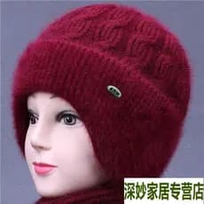 Mãe de meia-idade outono inverno chapéu velha avó 2024 novo estilo conjunto cachecol feminino moda lã grossa mantendo qu