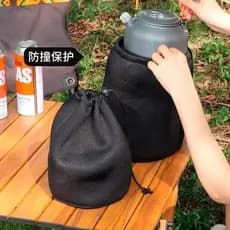 Conjunto de panelas ao ar livre panelas Net bolso saco de armazenamento talheres conjunto de chá chaleira respirável cor