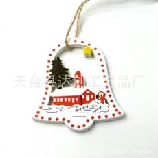 Natal branco pintado série decoração ornamentos de Chip de madeira diy criativo dos desenhos animados árvore de natal de
