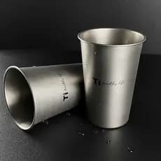 Caneca de cerveja com purificação de titânio em aço inoxidável 304, caneca portátil de titânio para acampamento ao ar li