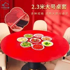 Yunlei toalha de mesa descartável com cordão elástico quadrado mesa redonda impermeável à prova de óleo vermelho engross