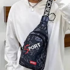 Bolsa de peito esportiva multifuncional à prova d'água, masculina e feminina, bolsa mensageiro combinada, versão coreana