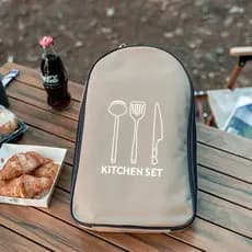 Saco de armazenamento de utensílios de mesa ao ar livre acampamento piquenique potes acampamento panelas multifuncional