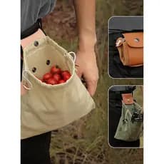 Saco de forragem ao ar livre saco de colheita de frutas cintura pendurado ferramenta saco de cintura saco de cordão dobr