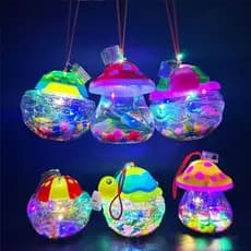 Influenciador de garrafa de peixe pequena luminosa pode garrafa de peixe brinquedos infantis tanque de tartaruga garrafa