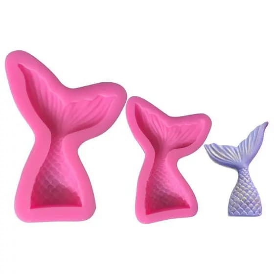 Mini sereia cauda de peixe cauda de sereia molde de Silicone líquido Fondant ferramenta de cozimento molde de Chocolate