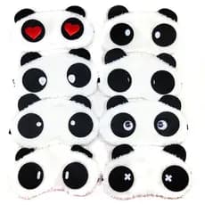Máscara de olho de Panda dos desenhos animados tecido de pelúcia embalado individualmente sombreamento de olho saco sem