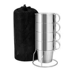 Copo de água ao ar livre não magnético de aço inoxidável copo de dupla camada conjunto de 4 peças conjunto de 6 peças co