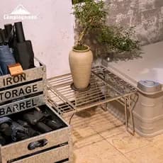 Coman rack de mesa retrátil de aço inoxidável, rack para vasos de flores para casa, acampamento ao ar livre, rack dobráv