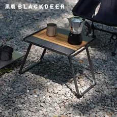 Mesa dobrável de liga de alumínio com borda de cervo preto, mesa de acampamento leve e portátil para casa, mesa pequena