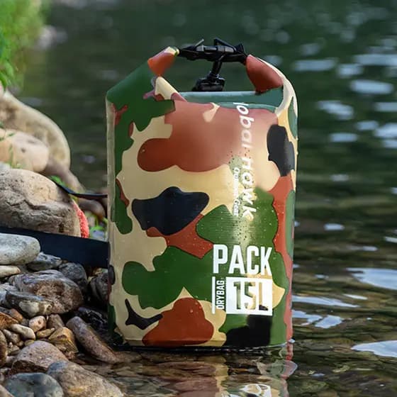 Saco impermeável ao ar livre mochila camuflagem saco balde à prova dwaterproof água saco de separação seca e molhada bal
