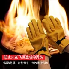 Acampamento ao ar livre churrasco isolamento térmico luvas Anti-escaldante couro resistente a altas temperaturas luvas d