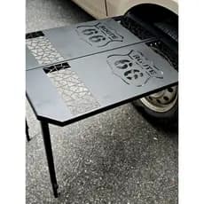 Mesa de pneu de carro dobrável mesa de acampamento auto-condução viagem portátil roda de elevação mesa de jantar mesa de