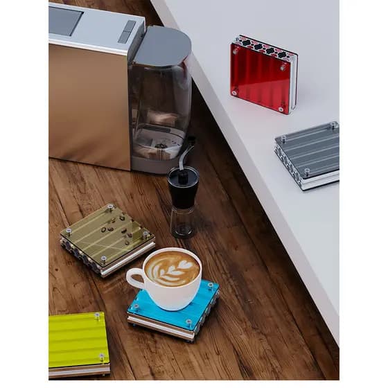 Coaster acrílico ao ar livre perfil de alumínio leve mesa de acampamento Anti-escaldante almofada suporte de copo mão es