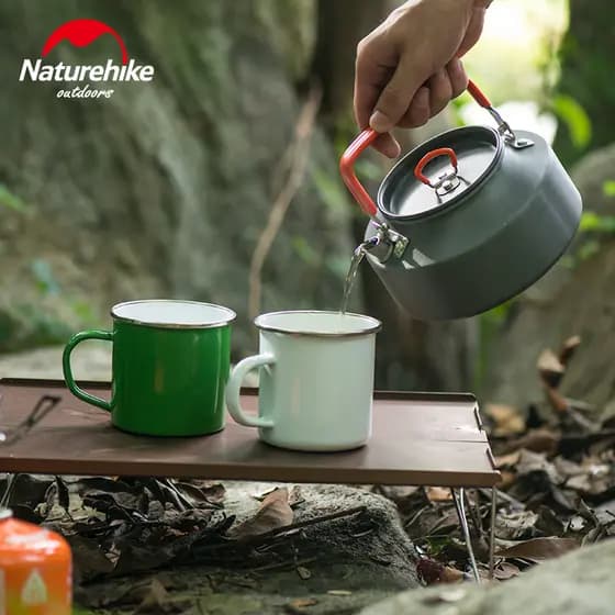 NH Chaleira Ao Ar Livre Chá Chaleira Portátil Camping Bule Cafeteira Chaleira Piquenique Chaleira De Alumínio 1.1L