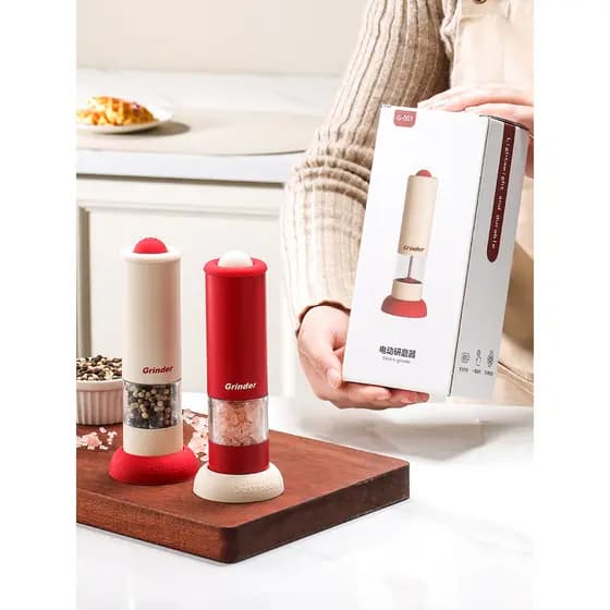 Moedor elétrico de cozinha rosa pimenta preta sal moagem tempero garrafa High-End sentimento doméstico moagem sal marinh
