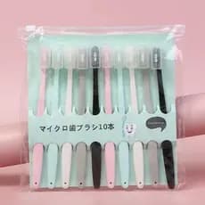 Sorvete Macaron Japonês 10pcs Escova de Dentes Adulto Cerdas Macias Capa Escova de Dentes de Viagem