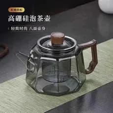 Estilo japonês engrossado vidro resistente ao calor bule de água fervida doméstico auto-filtro bule de madeira lidar com