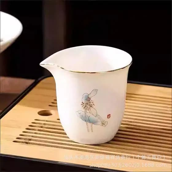 Chá mar único Chaoshan Kung Fu conjunto de chá porcelana branca pintado à mão não quente pneu fino cerâmica copo justo d