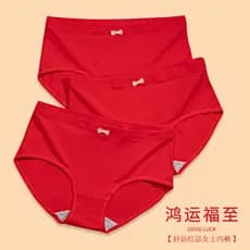 Benming ano grande roupa interior vermelha senhoras algodão virilha casamento vermelho respirável algodão Briefs