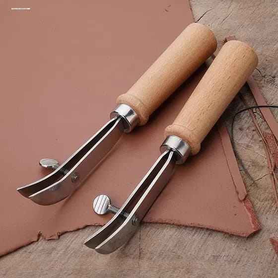 Alça de faia espaçamento ajustável forro de borda de couro produtos de couro costurado à mão linha decorativa borda pres
