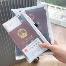 Saco de armazenamento de passaporte viagem no exterior transparente portátil ID cartão de embarque titular caso protetor