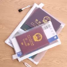Saco de armazenamento de passaporte viagem no exterior transparente portátil ID cartão de embarque titular caso protetor
