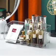 Caixa de armazenamento de cosméticos acrílico caixa de armazenamento de mesa caixa de máscara organizador prateleira mul
