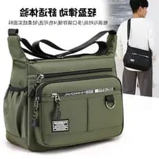 Bolsa de ombro masculina de grande capacidade, à prova d'água, resistente ao desgaste, mochila com vários bolsos, bolsa