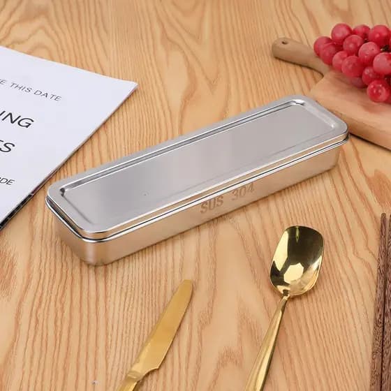 Casa 304 caixa de armazenamento de utensílios de mesa de aço inoxidável talheres pauzinhos dreno caixa de armazenamento