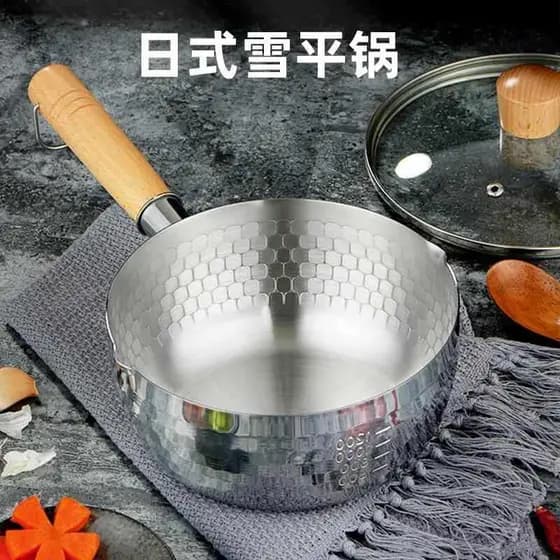 Panela de neve japonesa Panela de leite de aço inoxidável Panela antiaderente Leite Macarrão instantâneo Cozinhar macarr