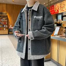 Jaqueta masculina outono inverno 2025 nova camisa estilo jaqueta masculina lapela jaqueta de inverno solta Casual engros