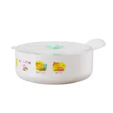 Tigela redonda de plástico para manter fresco, forno de micro-ondas, tigela especial para manter fresco, três tigelas de