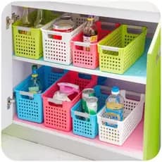 Cesta de roupas sujas para uso doméstico, cesta de vime para roupas sujas, caixa de armazenamento de plástico para roupa