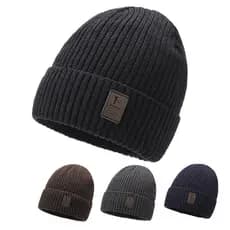 Chapéu novo estilo chapéu de malha masculino inverno forro de lã engrossado quente Cross-Border inverno ao ar livre chap