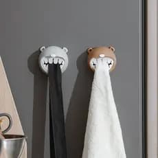 Divertido urso dos desenhos animados toalha gancho cozinha perfuração-livre pano toalha Plug banheiro fixado na parede r