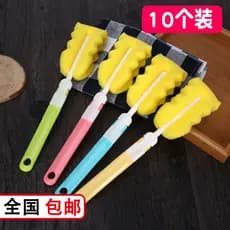 10 copos escova de lavagem escova de esponja alça longa escova de copo escova de garrafa de leite escova de copo de chá
