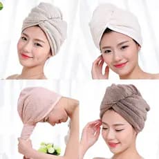 Grande touca de cabelo seco engrossado limpar o cabelo absorver água de secagem rápida engrossado velo adulto longo cabe