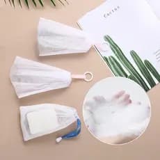 Saco de malha de espuma limpador facial espuma pendurado limpador facial rede de espuma não machuca a pele rosto lavagem